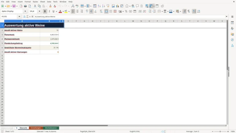 Vorschau von Weinkalkulation Gastronomie mit Excel